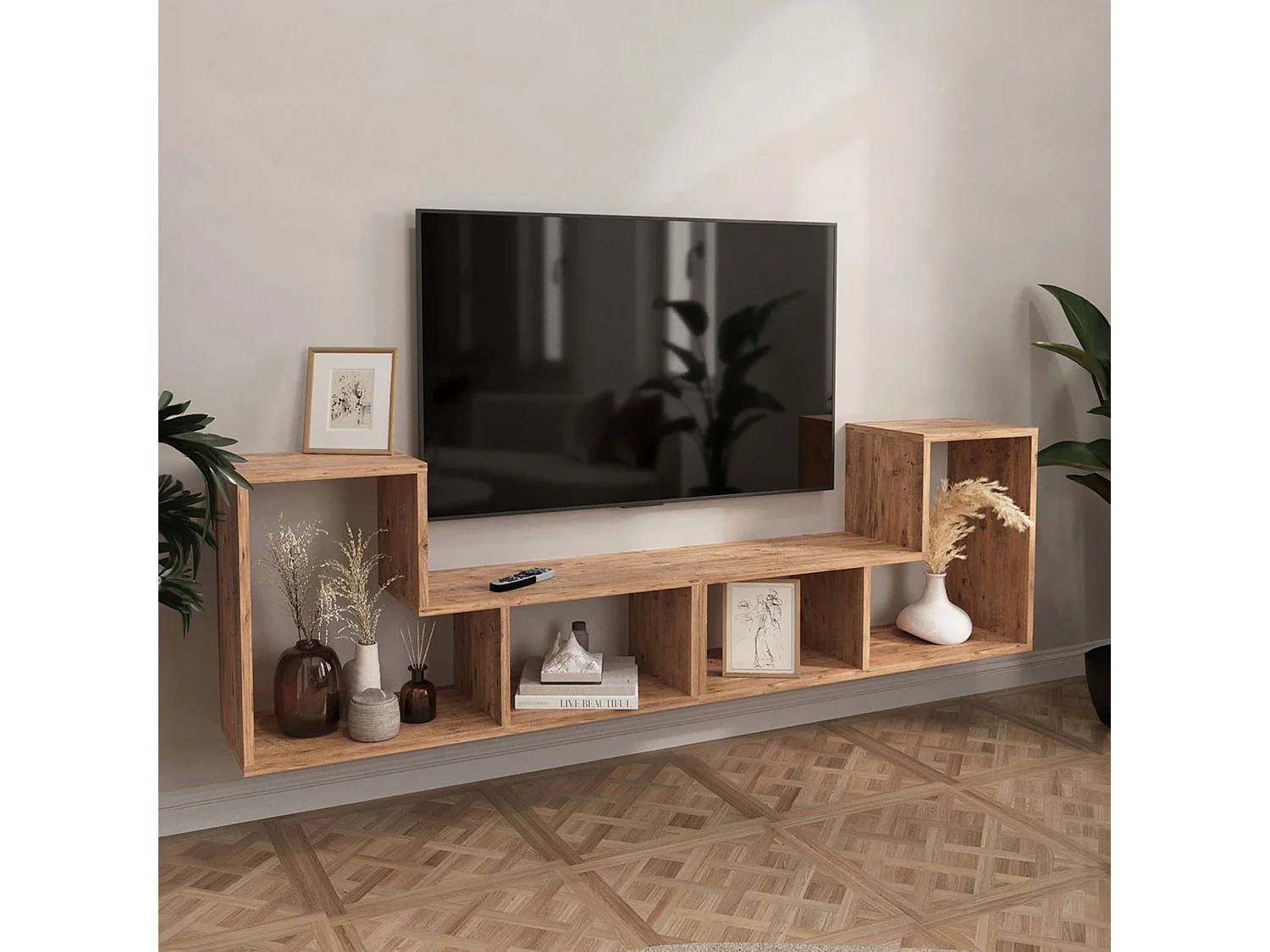 Set de meubles modulaires Hustersurd effet chêne [en.casa]