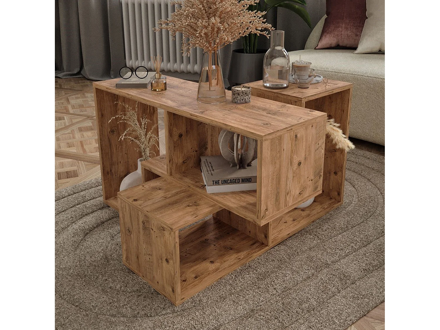 Set de meubles modulaires Hustersurd effet chêne [en.casa]