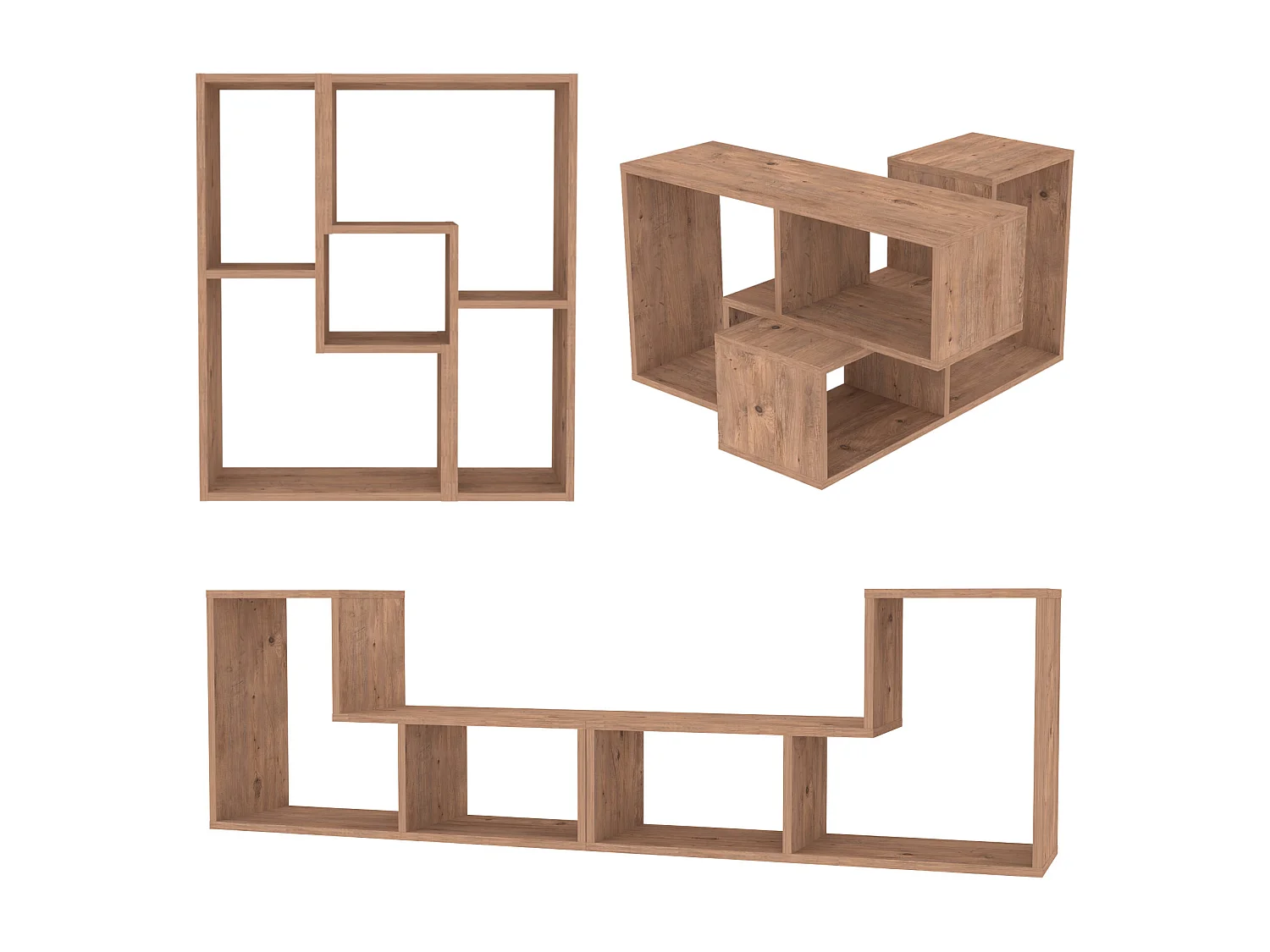 Set de meubles modulaires Hustersurd effet chêne [en.casa]