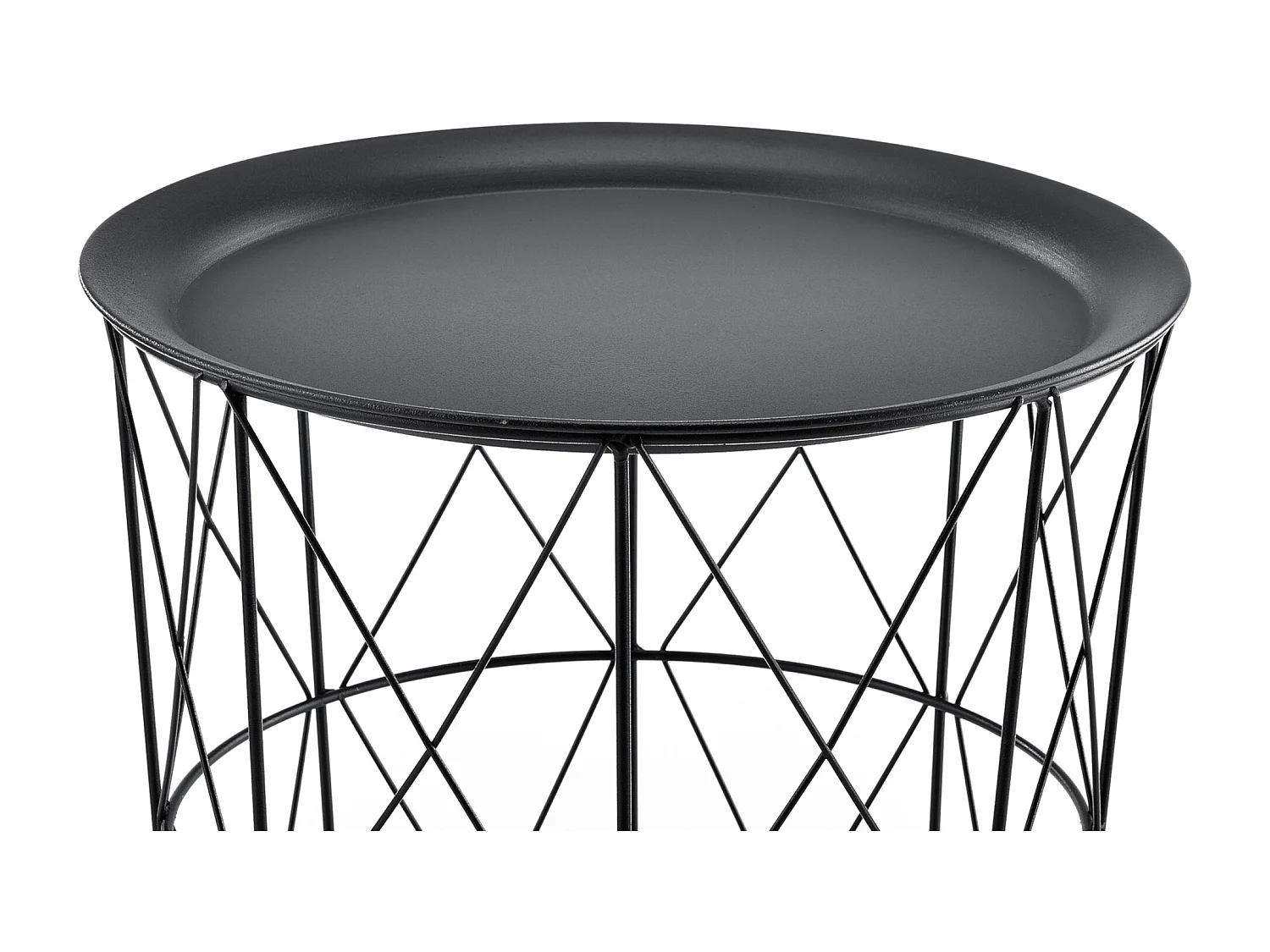 Set de 3 Tables Gigognes Worcester Métal Plateau Amovible Noir [en.casa]