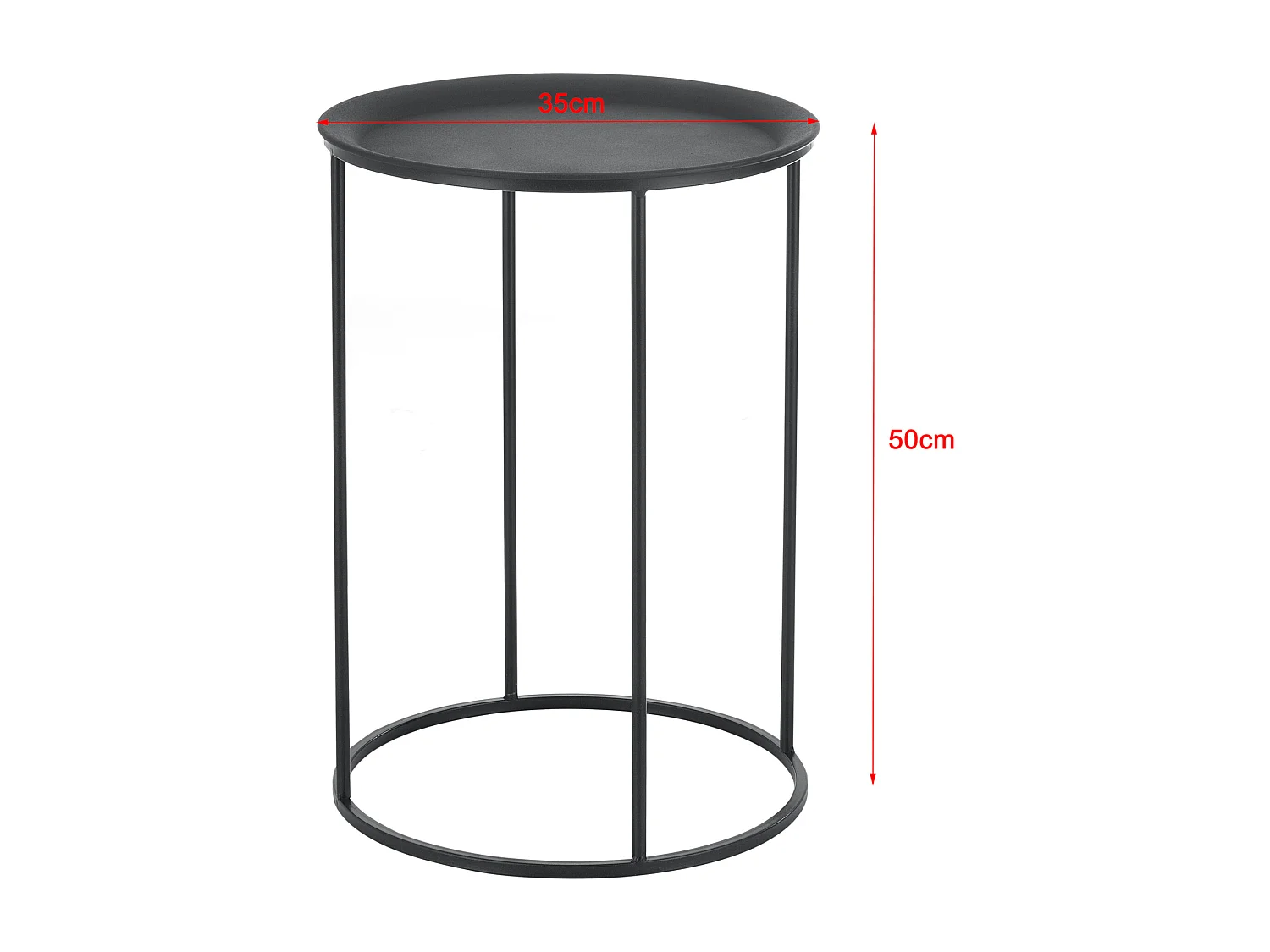 Set de 3 Tables Gigognes Morristown Métal Noir Tailles Différentes [en.casa]