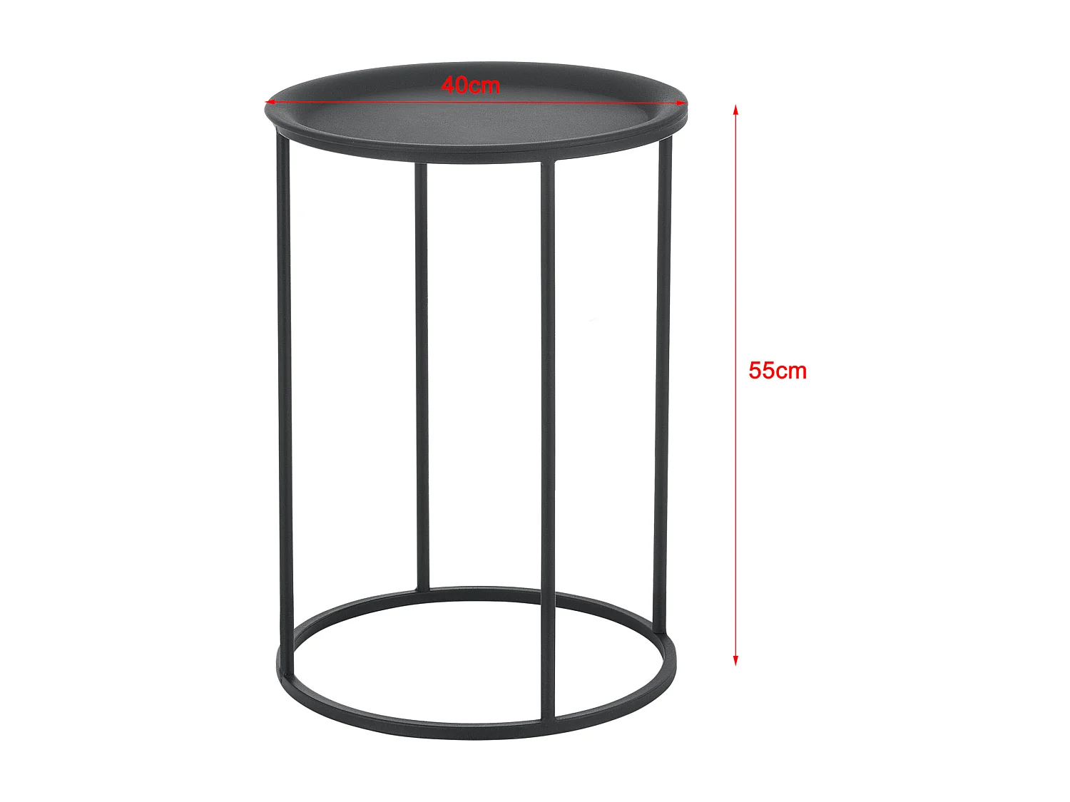 Set de 3 Tables Gigognes Morristown Métal Noir Tailles Différentes [en.casa]