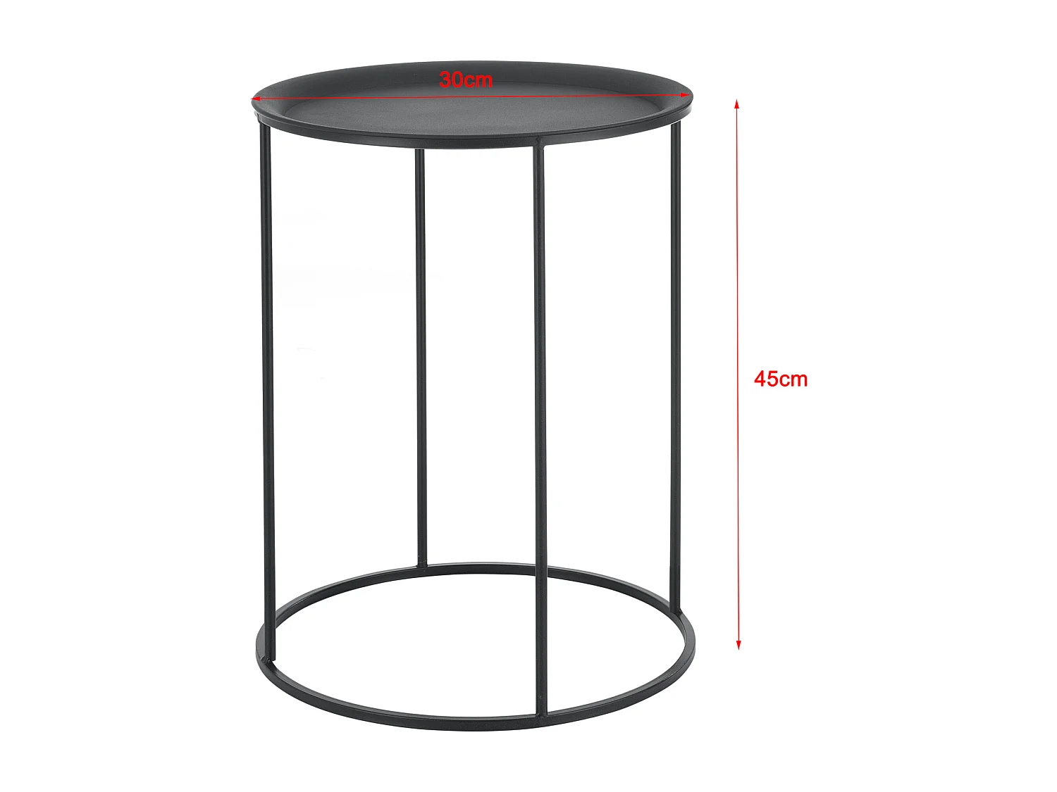 Set de 3 Tables Gigognes Morristown Métal Noir Tailles Différentes [en.casa]