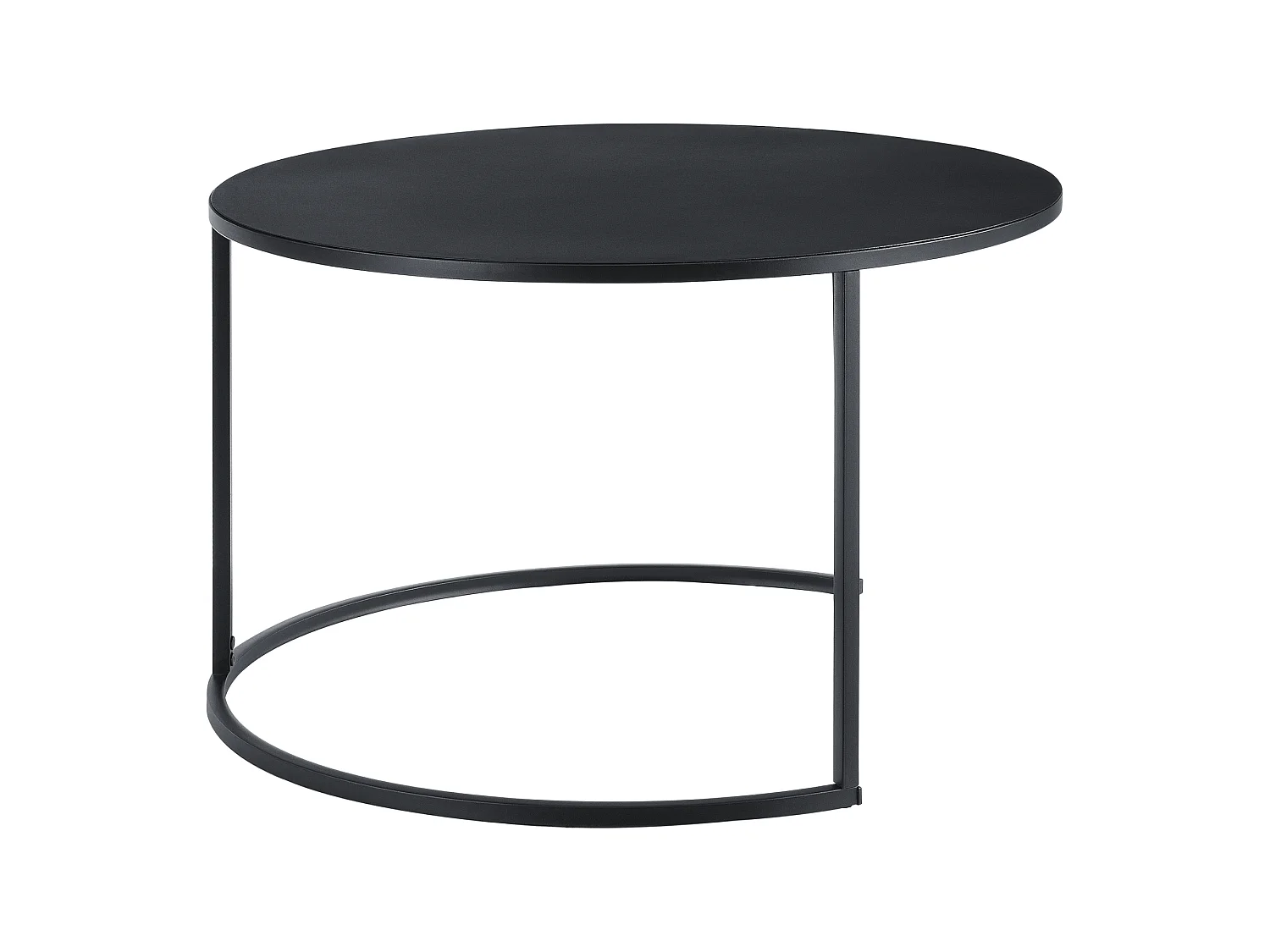 Lot de 2 Tables Basses Korenica Rondes Gigognes Noir [en.casa]