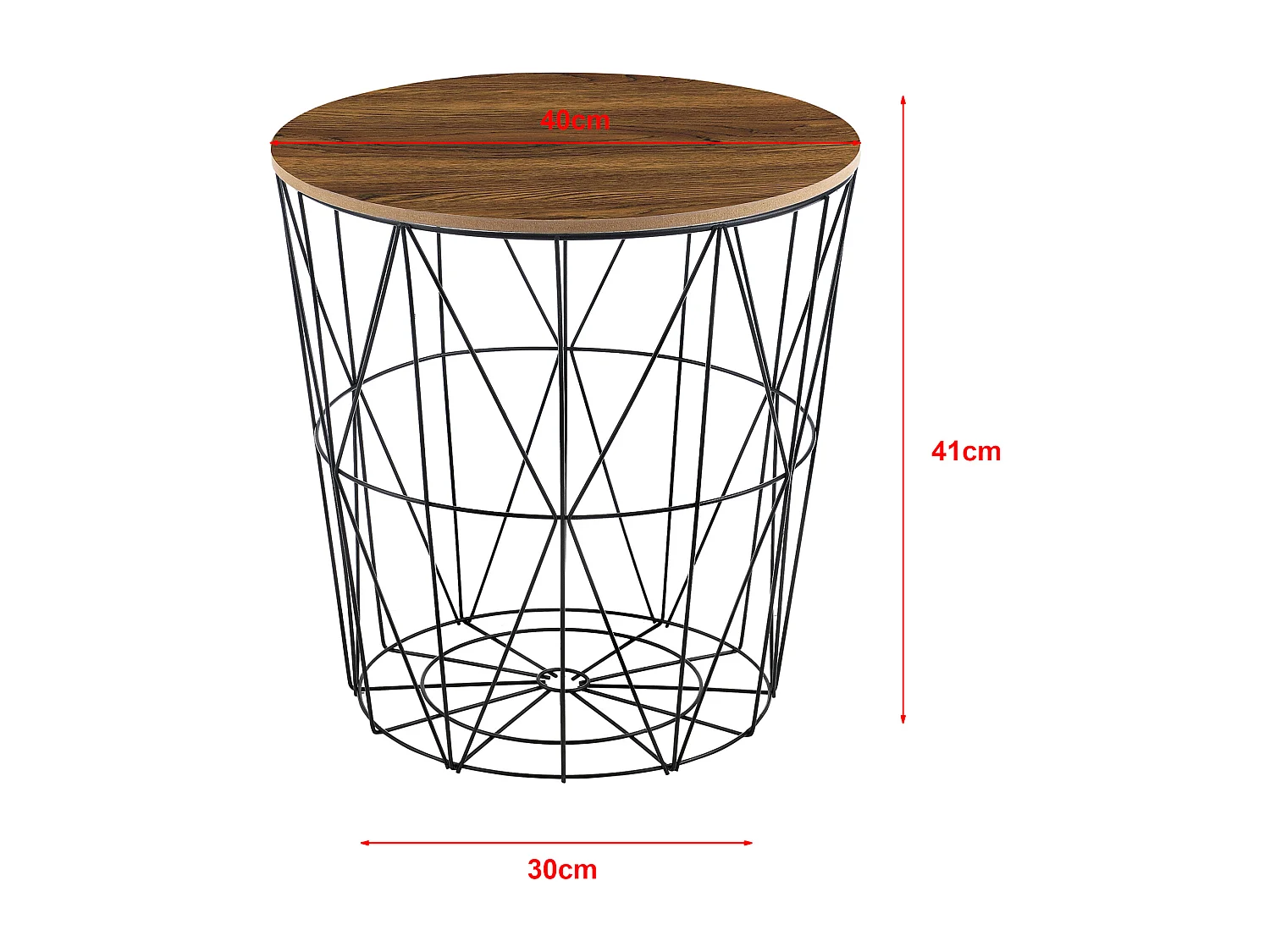 Set de 2 Tables Gigognes Codogno Plusieurs Tailles Chêne Antique Noir [en.casa]