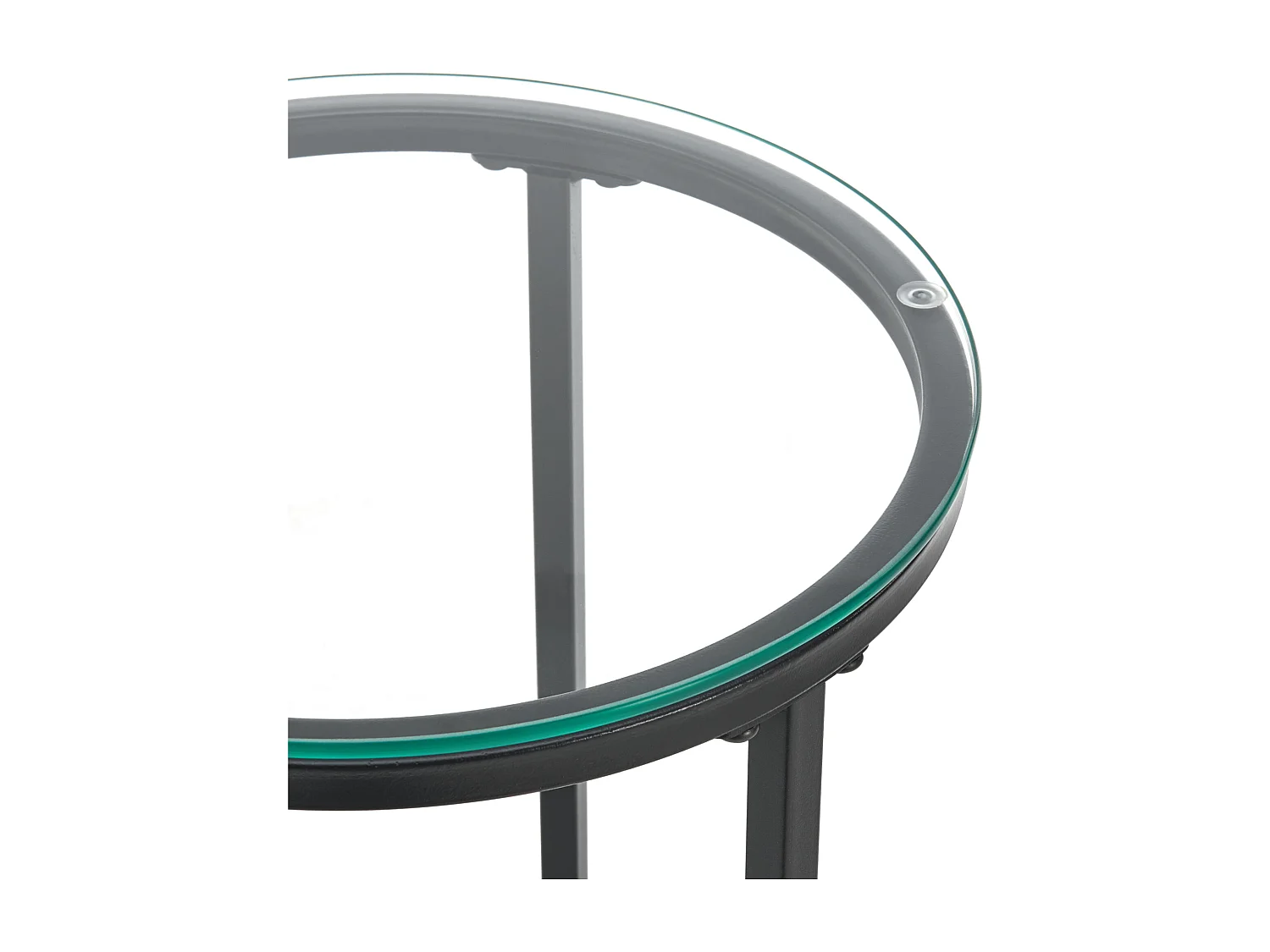 Set de 3 tables d'appoint Kyyjärvi rondes gigognes verre clair [en.casa]