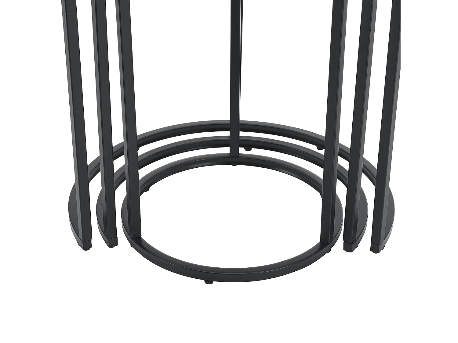 Set de 3 tables d'appoint Kyyjärvi rondes gigognes verre clair [en.casa]