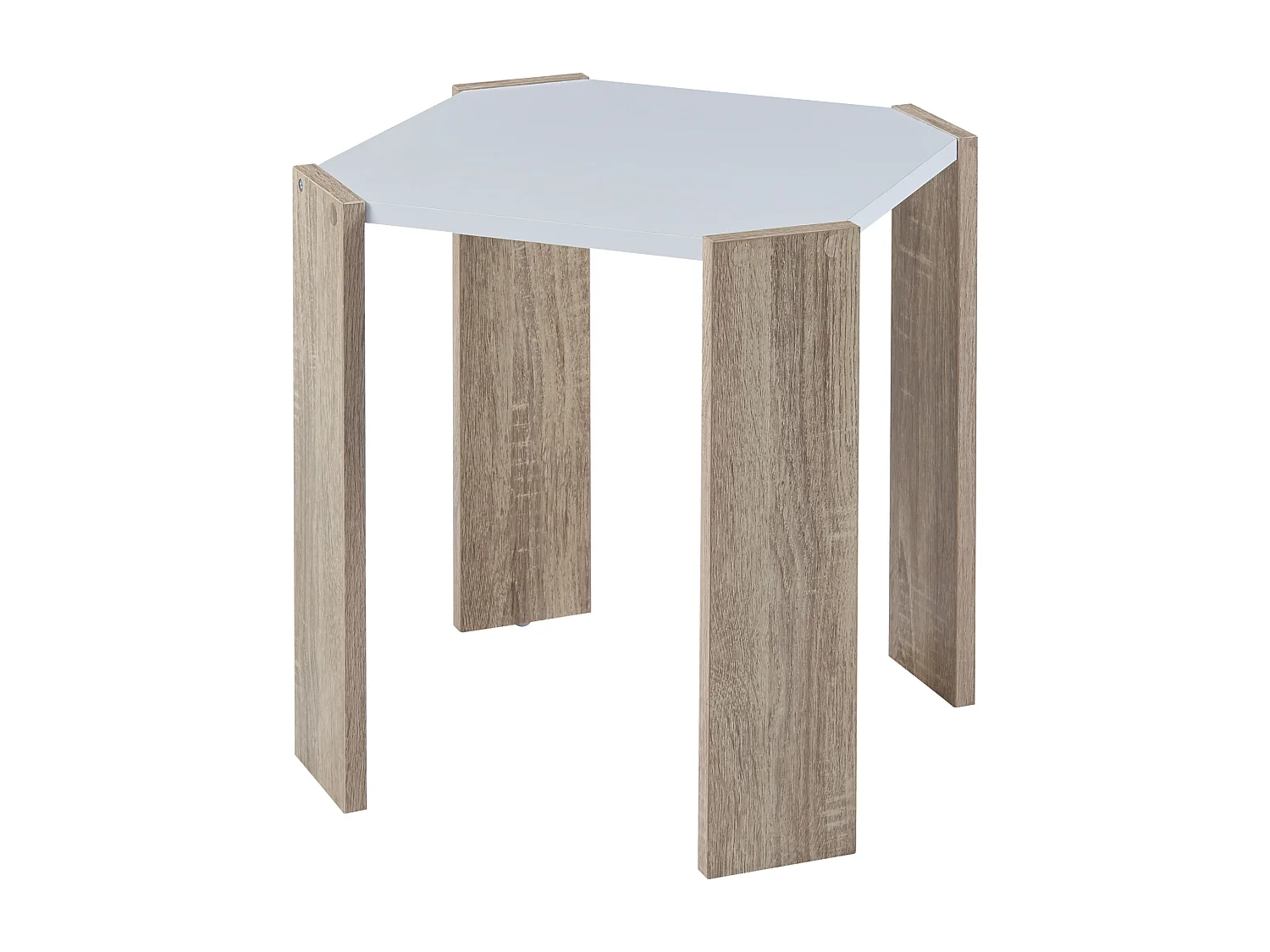Ensemble de 3 tables basses gigognes Rantasalmi blanc effet chêne [en.casa]