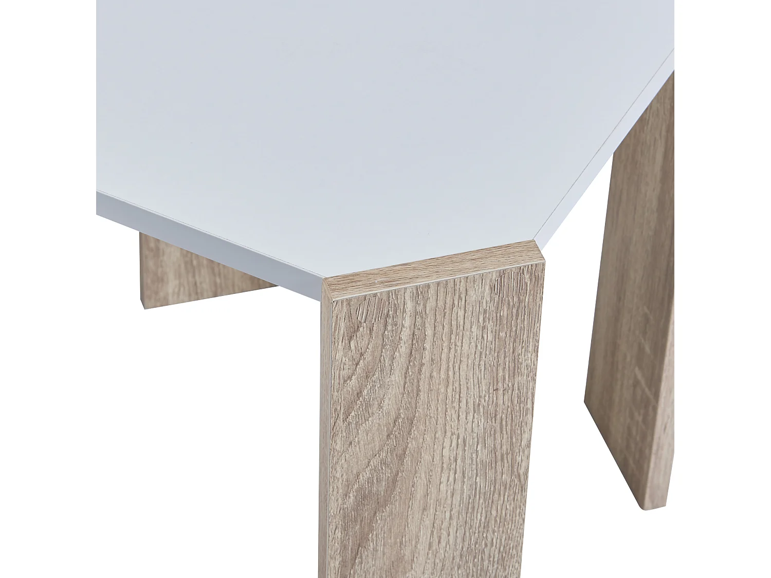Ensemble de 3 tables basses gigognes Rantasalmi blanc effet chêne [en.casa]