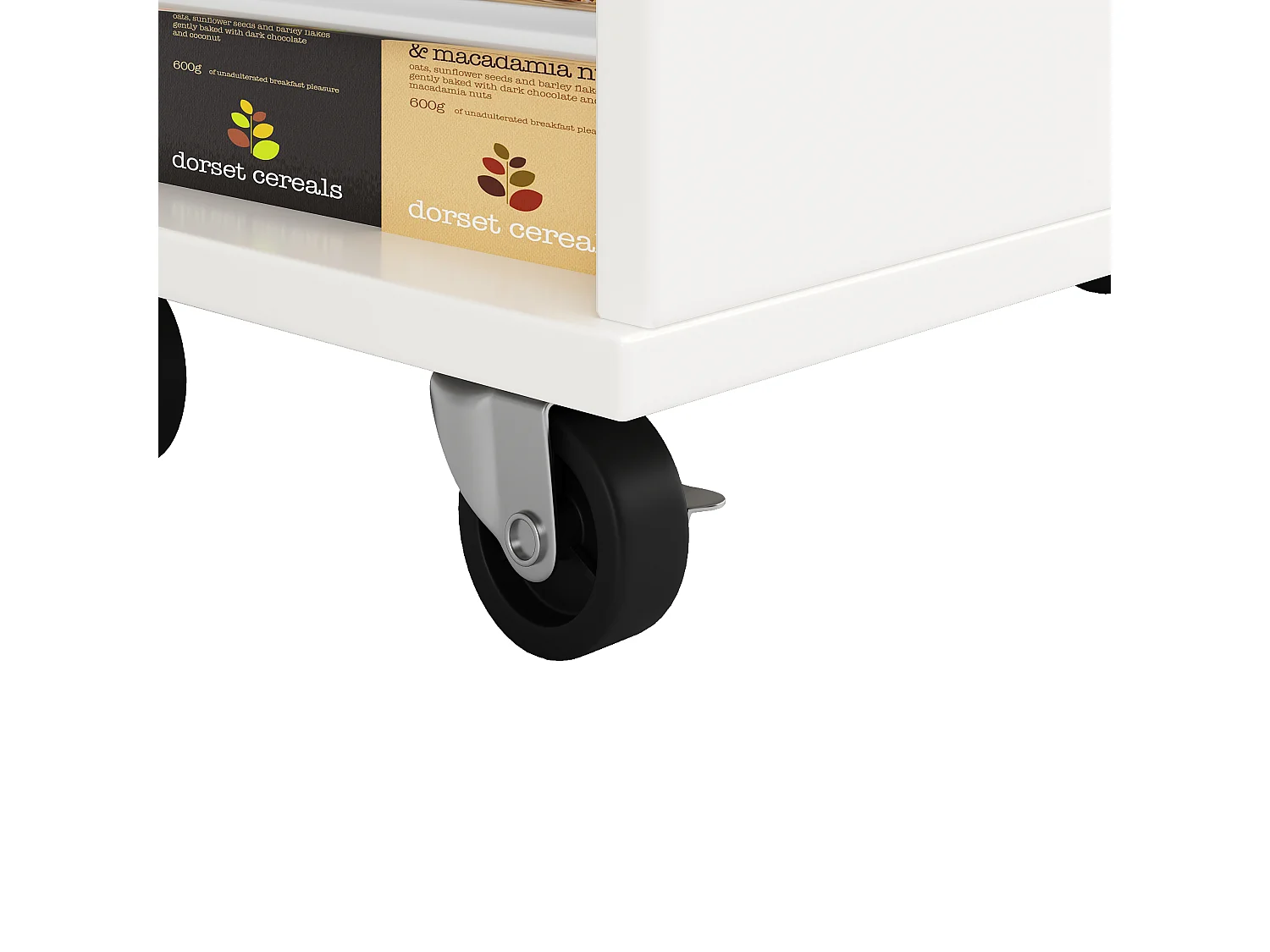 Ilot central de cuisine - chariot à roulette avec plateau extensible - 2 tiroirs et 1 portes - Blanc