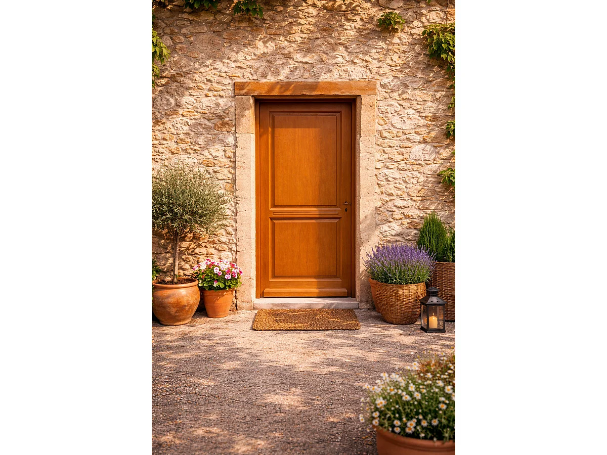 Porte D'Entree Bois Pleine, Eyden, H,215Xl,90 P,Gauche + Poignée Et Barillet (Ref010723No) Cote Tableau