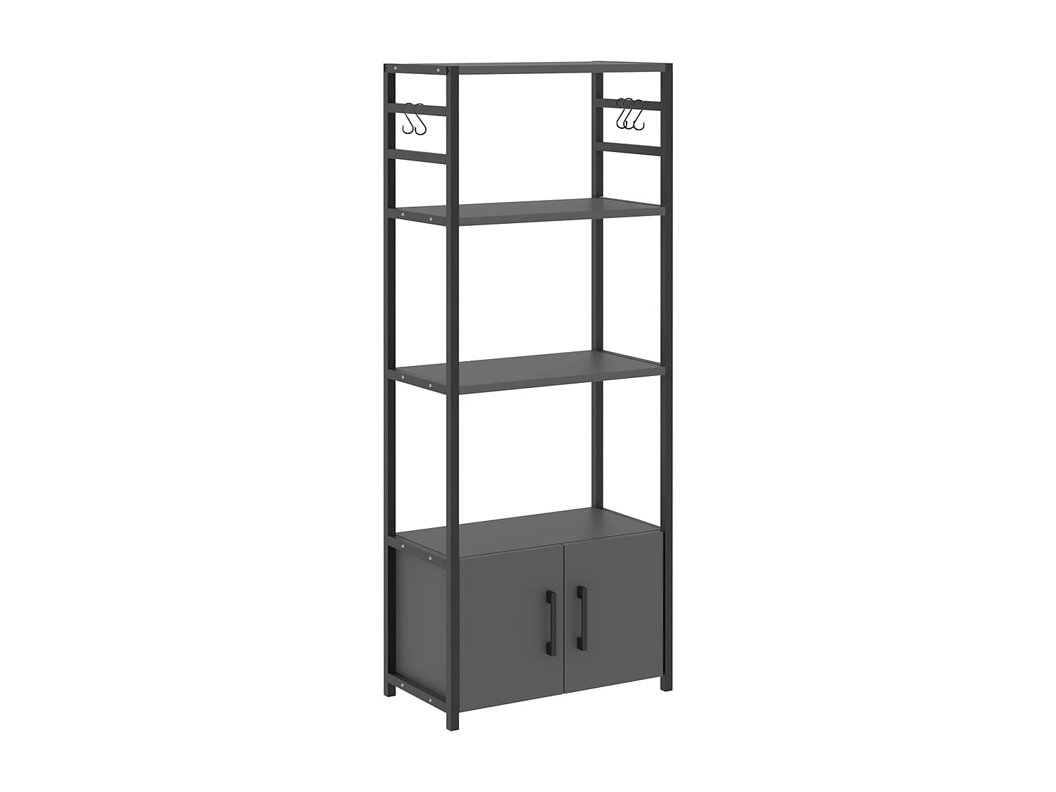 Etagère de cuisine Arhuni 139 x 56 x 30 cm noir anthracite