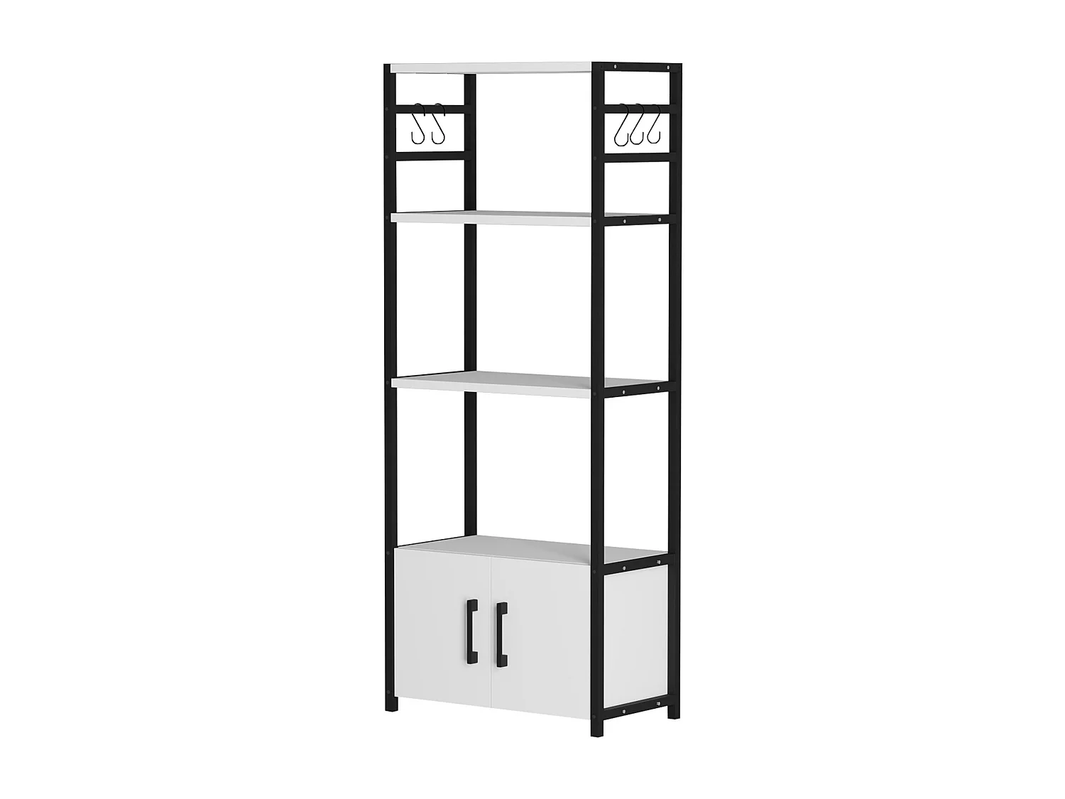 Etagère de cuisine Arhuni 139 x 56 x 30 cm noir blanc [en.casa]
