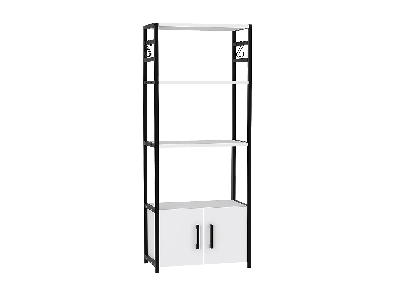 Etagère de cuisine Arhuni 139 x 56 x 30 cm noir blanc [en.casa]