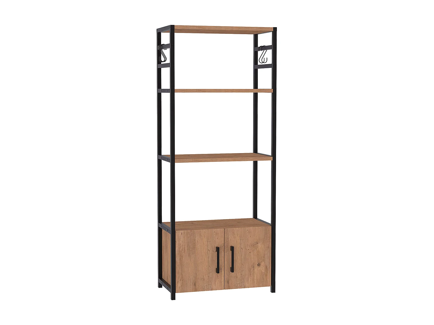 Étagère de cuisine Arhuni 139 x 56 x 30 cm noir effet chêne [en.casa]