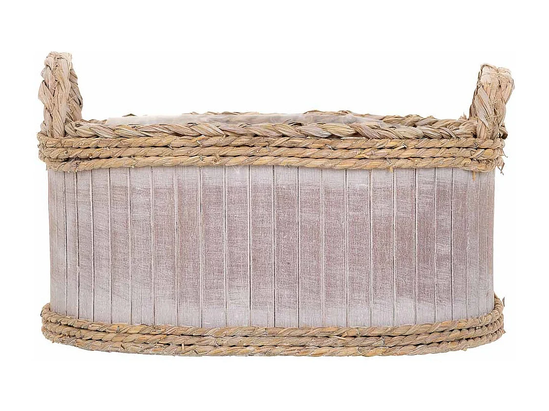 Set 3 Cestos ovalados de madera grises