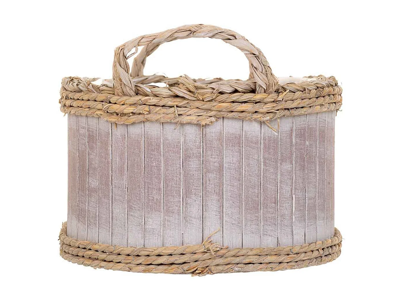 Set 3 Cestos ovalados de madera grises