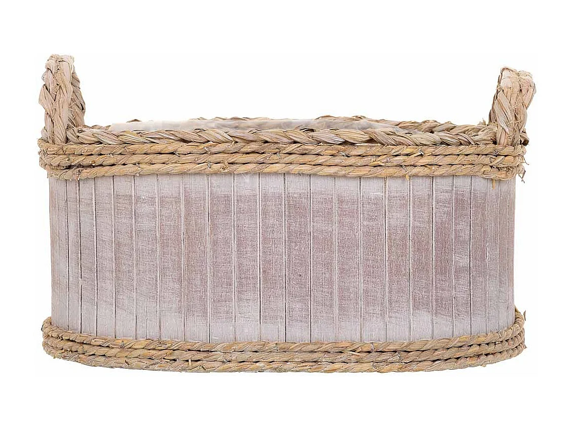 Set 3 Cestos ovalados de madera grises