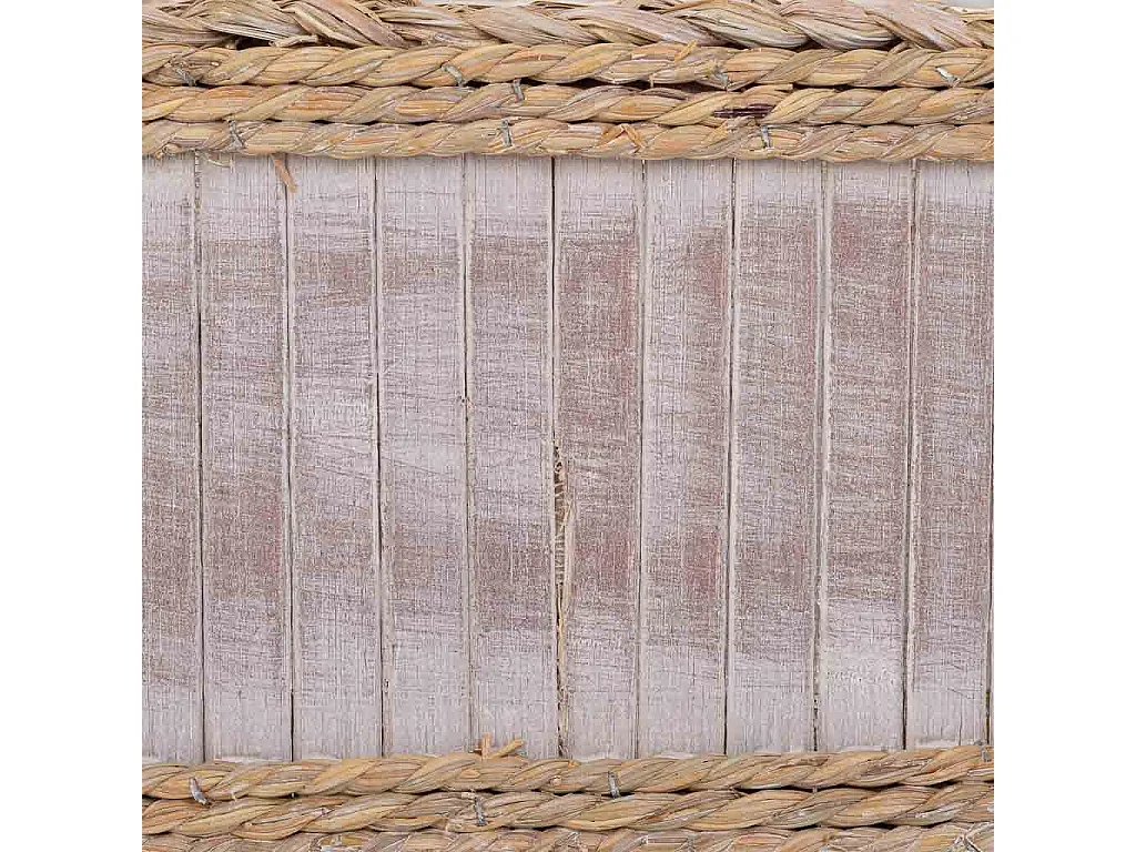 Set mit 3 ovalen grauen Holzkörben