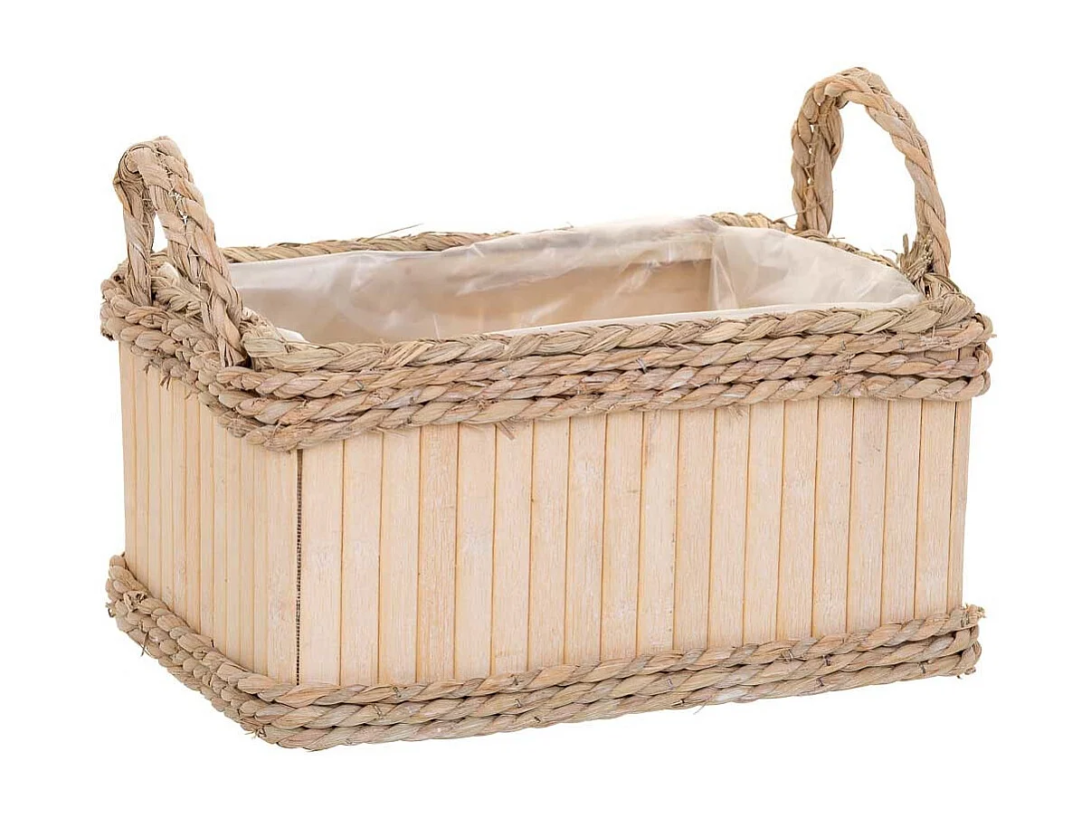 Ensemble de 3 paniers ovales en bois marron