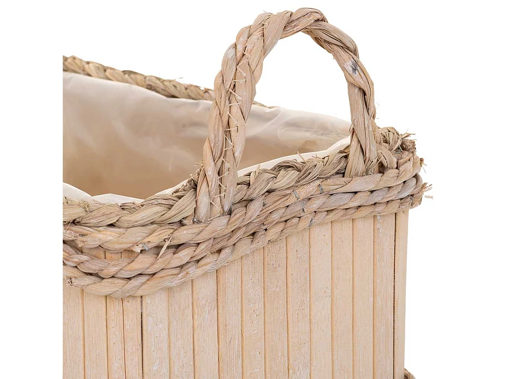 Ensemble de 3 paniers ovales en bois marron