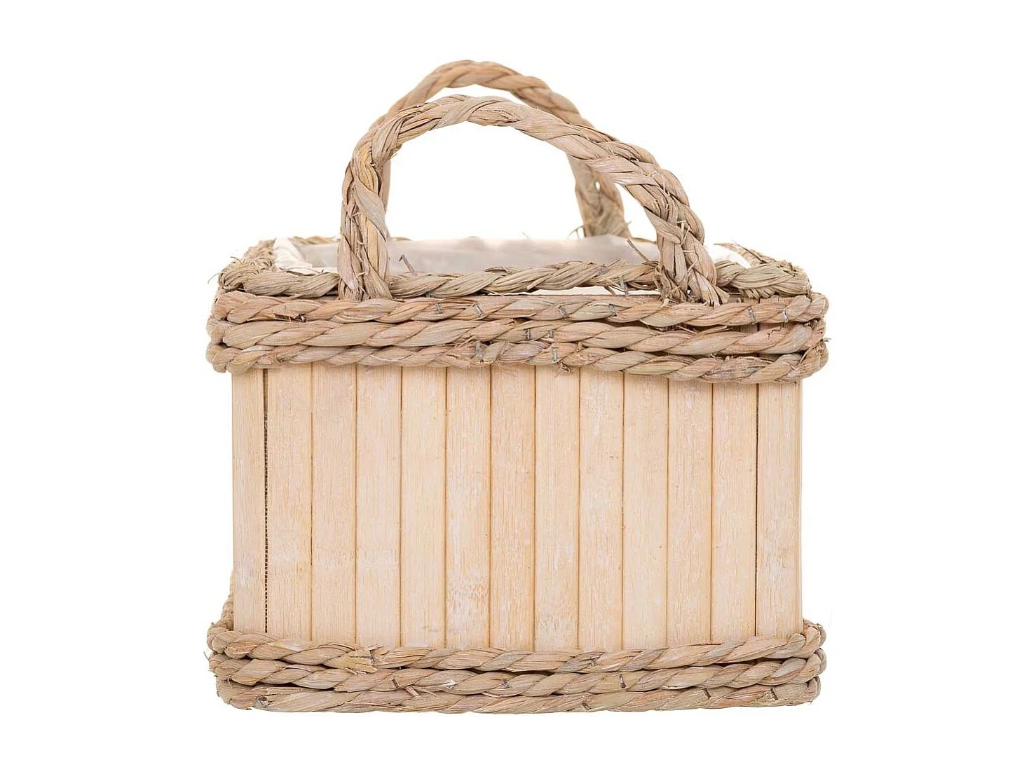 Set mit 3 ovalen braunen Holzkörben