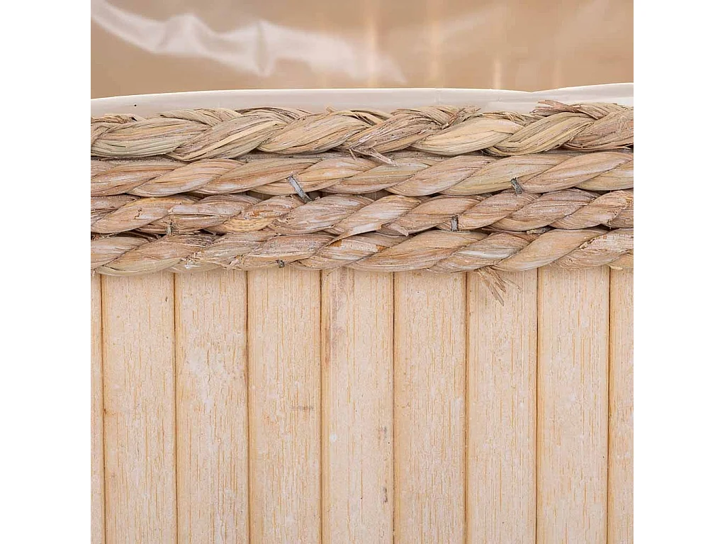 Set mit 3 ovalen braunen Holzkörben