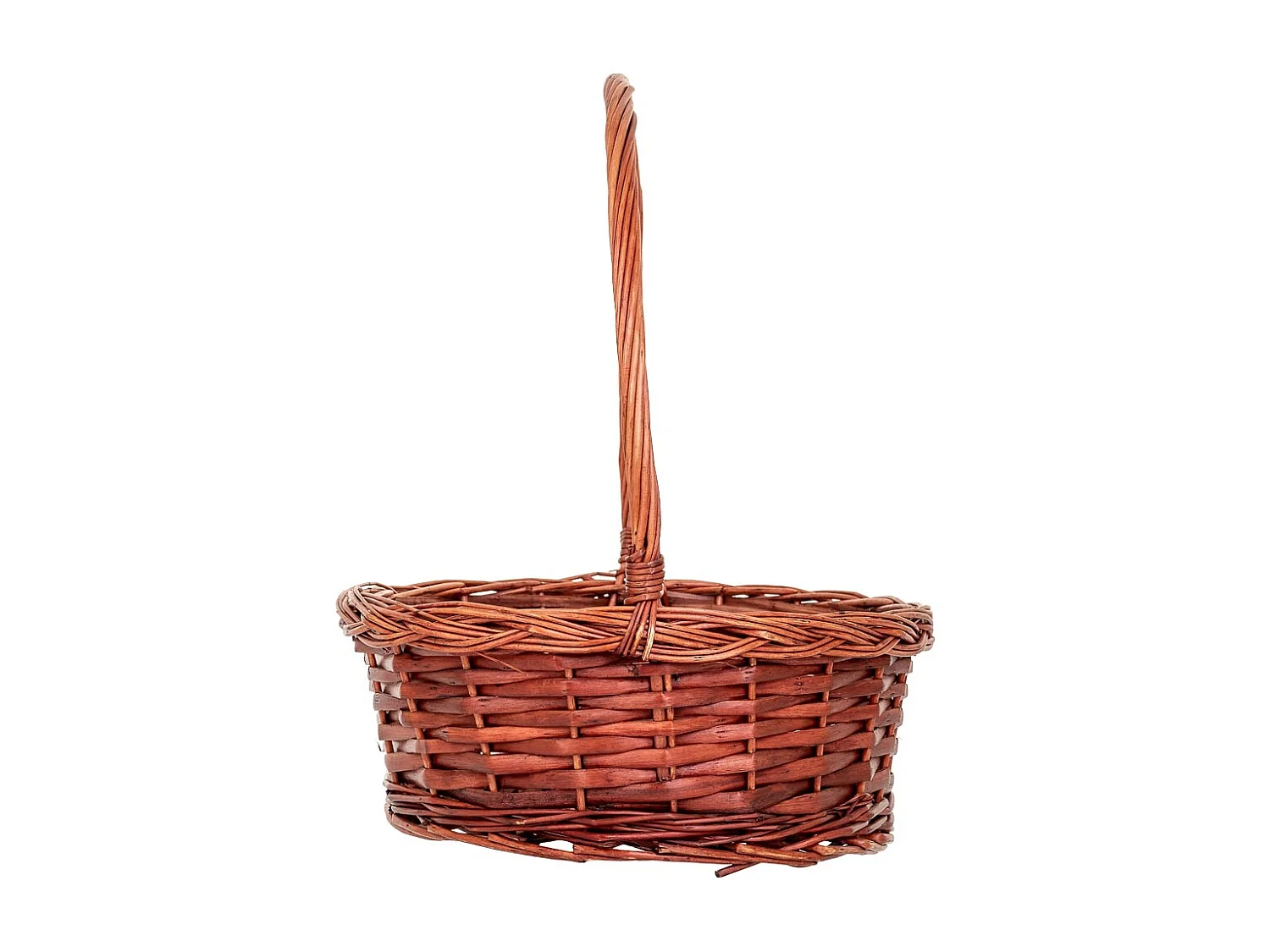 Conjunto de 3 cestos de vime com asas castanhas