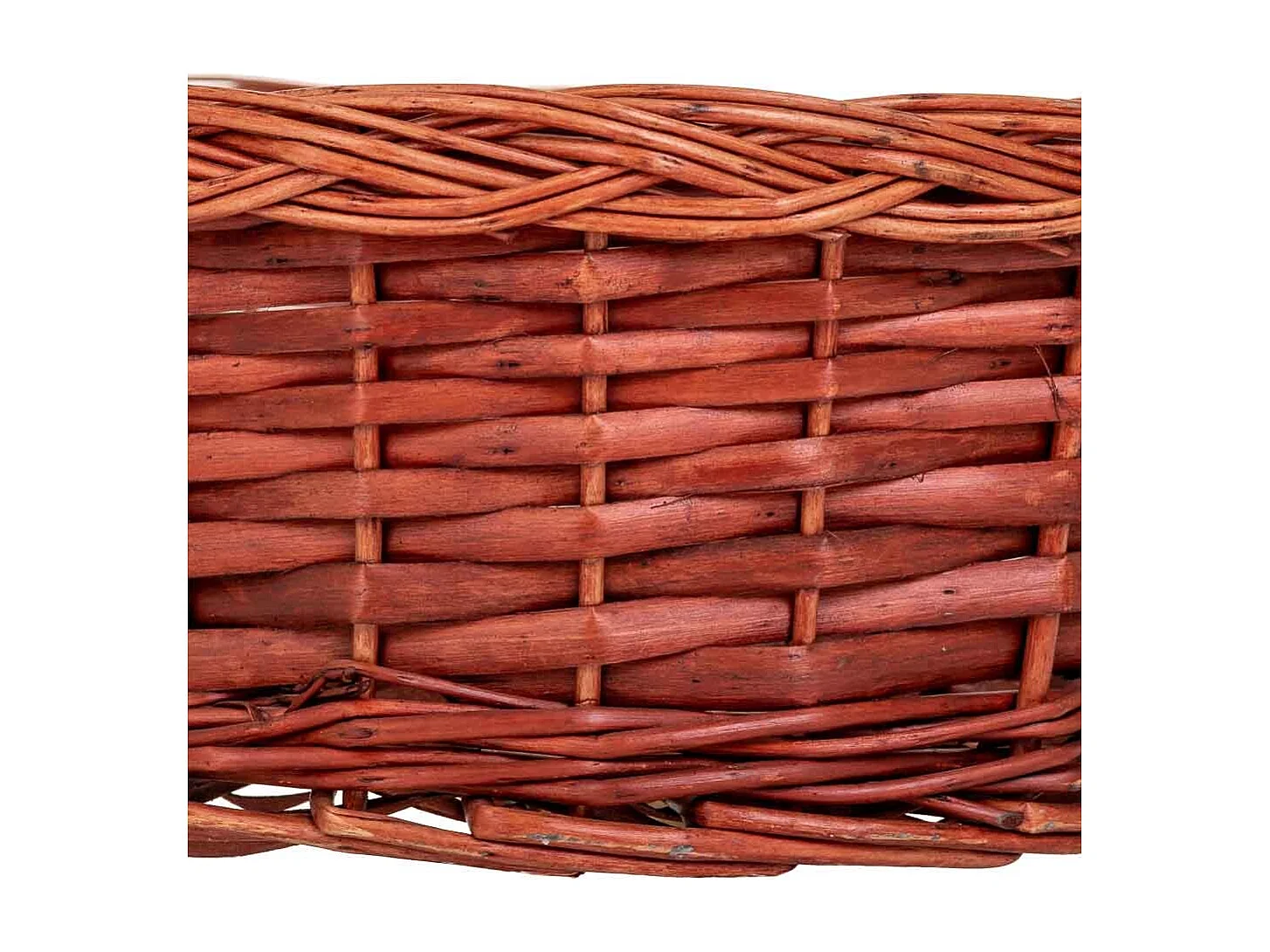 Conjunto de 3 cestos de vime com asas castanhas