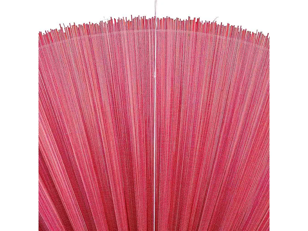 Decoração de parede em bambu e tecido com palmito rosa, 145x75x2 cm