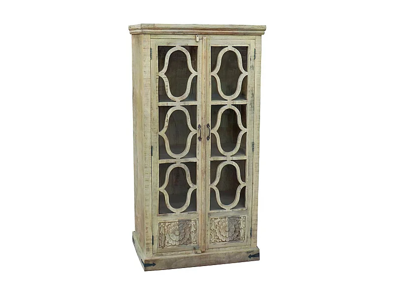 Weiße Holzvitrine 100x45x196h cm