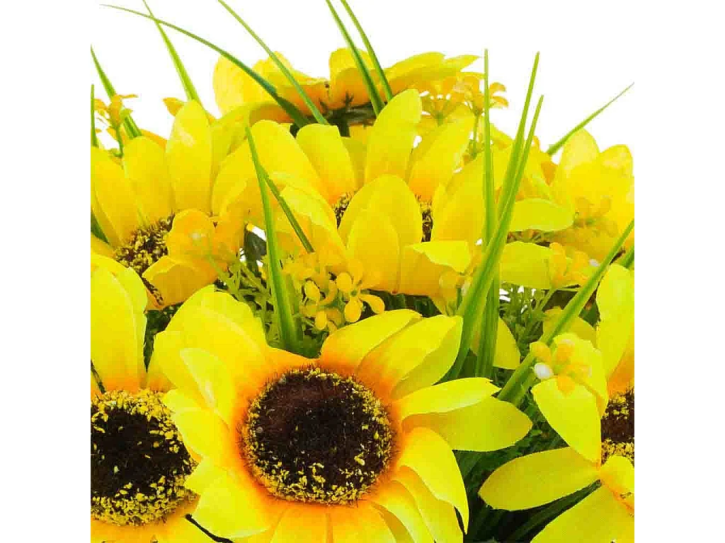 Keramikvase mit Blumenstrauß 32x32x28h cm