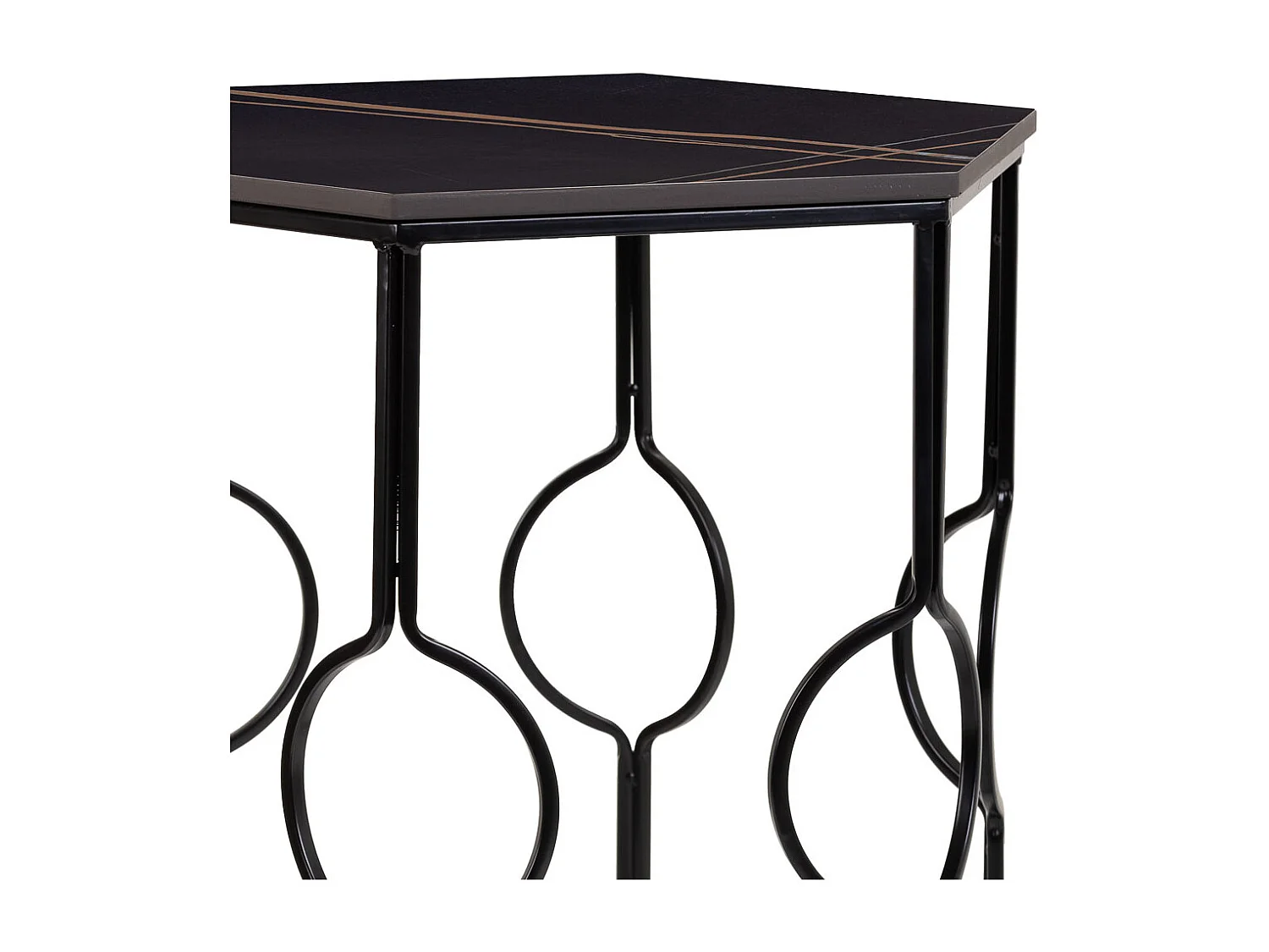 Set tavoli 2 pezzi metallo nero 34x34x52h-39x39x57h cm