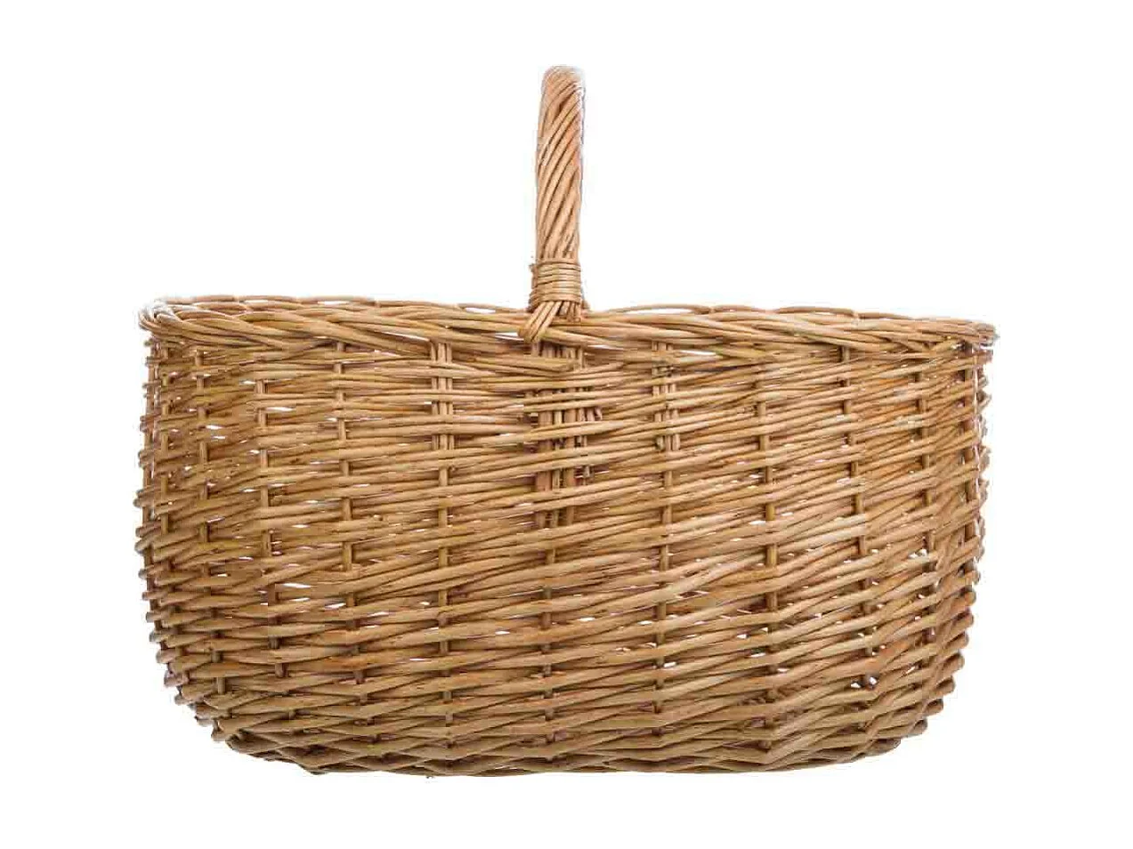 Cesta de mimbre marrón 41x31x21/33