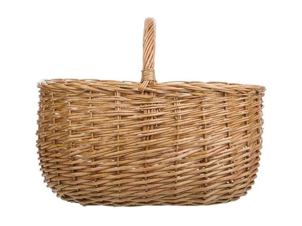 Cesto de vime castanho 41x31x21/33h cm