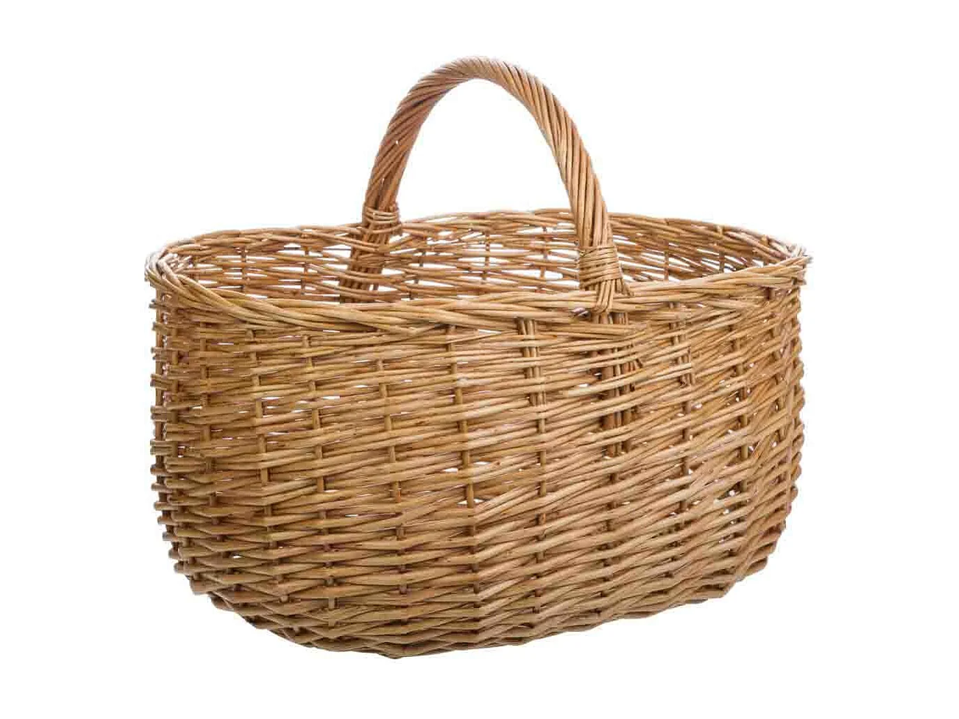 Cesto de vime castanho 41x31x21/33h cm