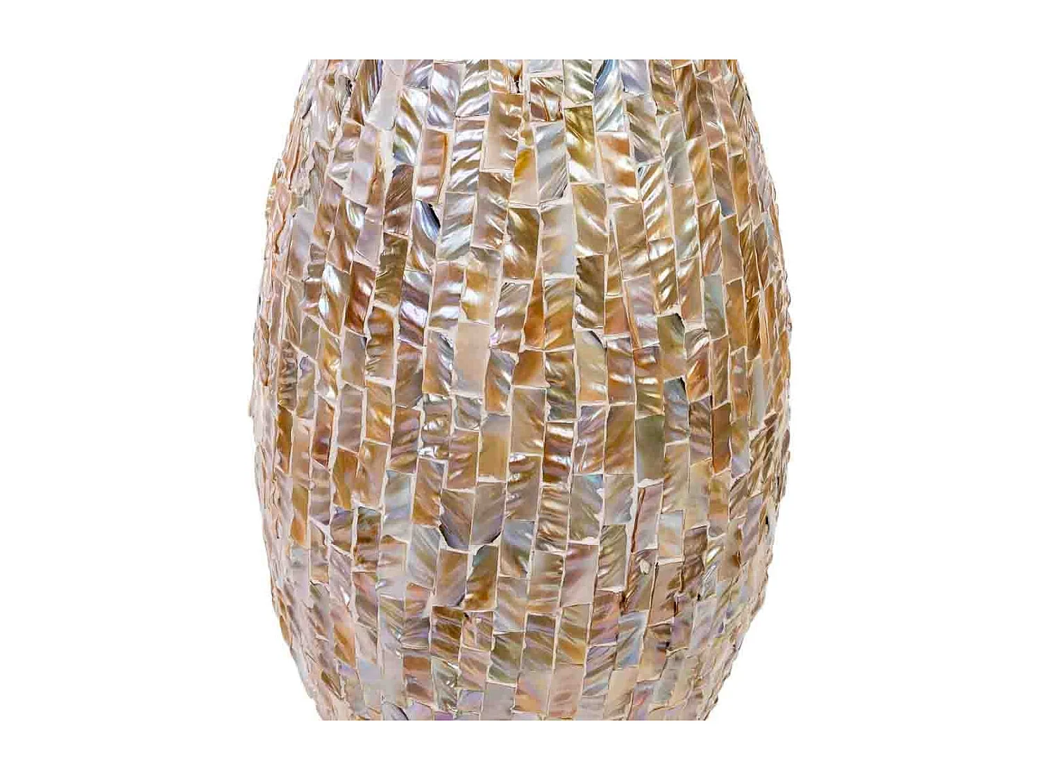 Jarrón de madera y madreperla marrón D28x91h cm