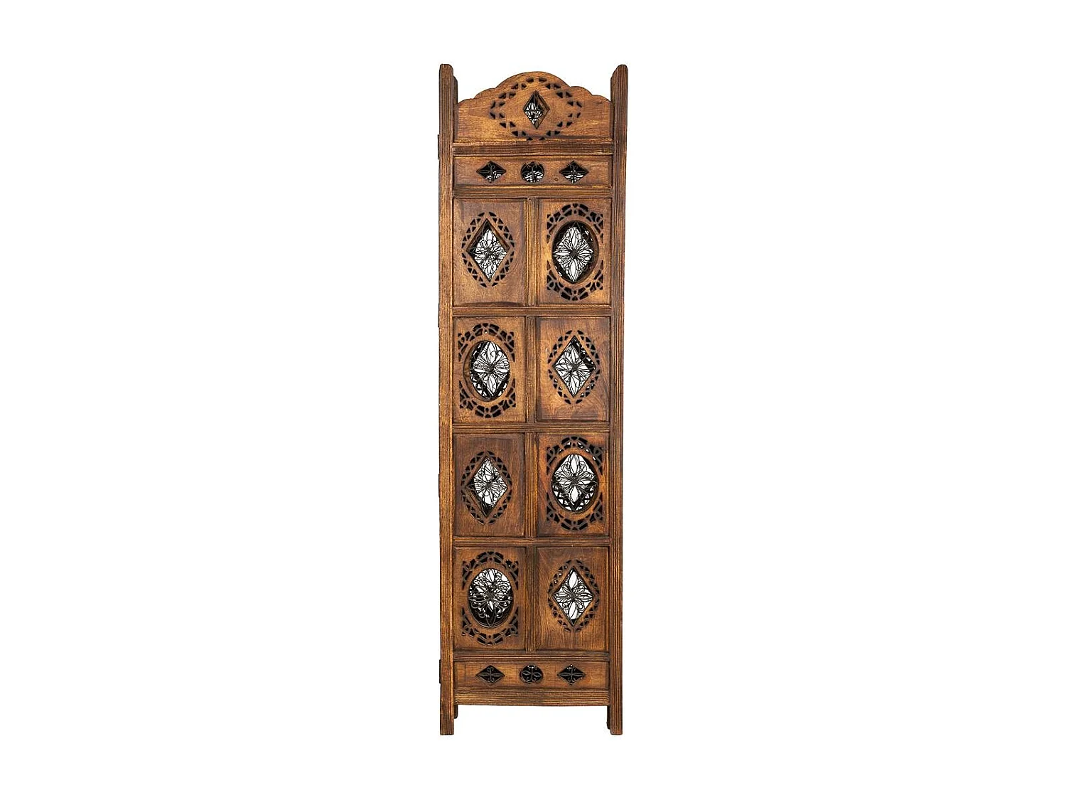 Paravento in legno fatto a mano marrone 50(x4)x2,5x180h