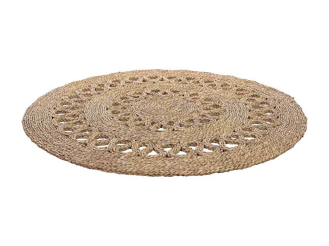 Alfombra de fibra natural marrón D120x1,5h cm