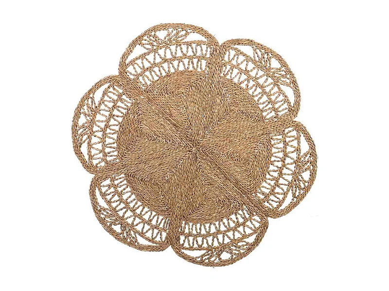 Tapete de fibra natural castanho D120x1,5h cm