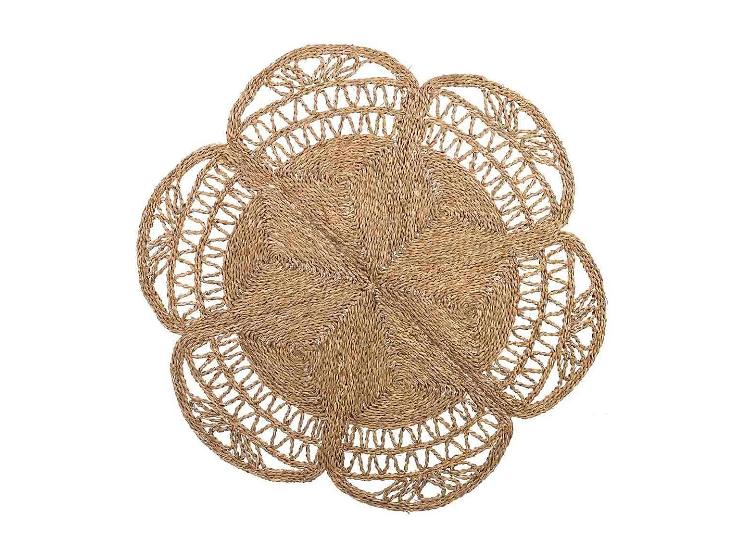 Alfombra de fibra natural marrón D120x1,5h cm