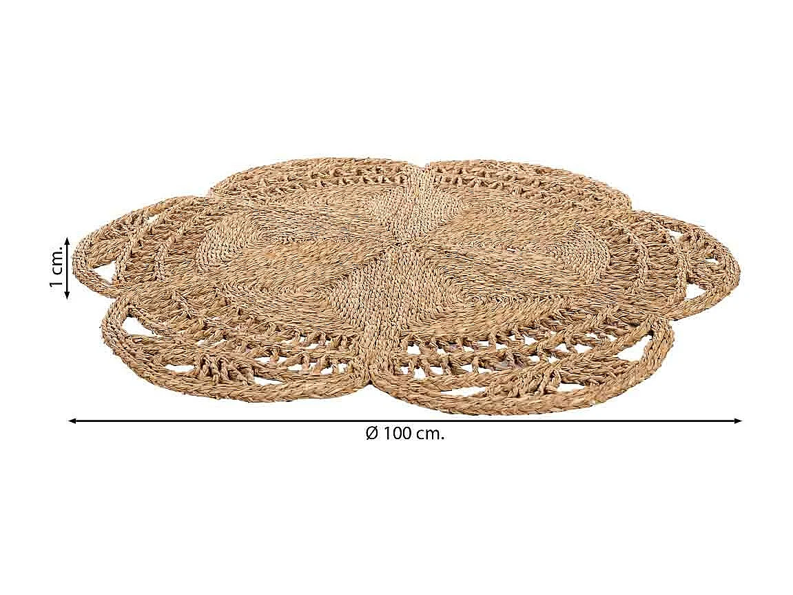 Alfombra de fibra natural marrón D120x1,5h cm