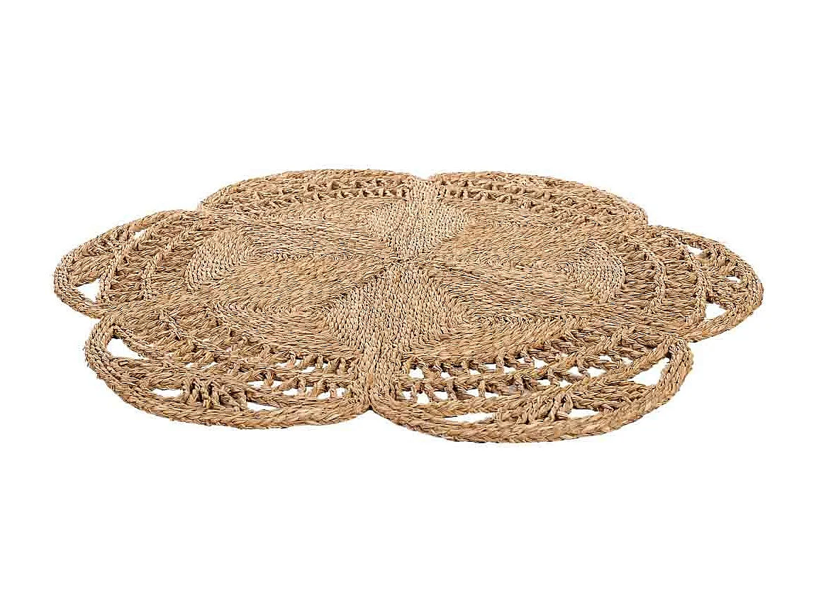 Alfombra de fibra natural marrón D120x1,5h cm