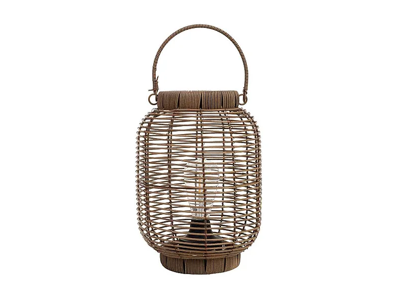 Farol de metal y plástico con luz a pilas D22x30h cm