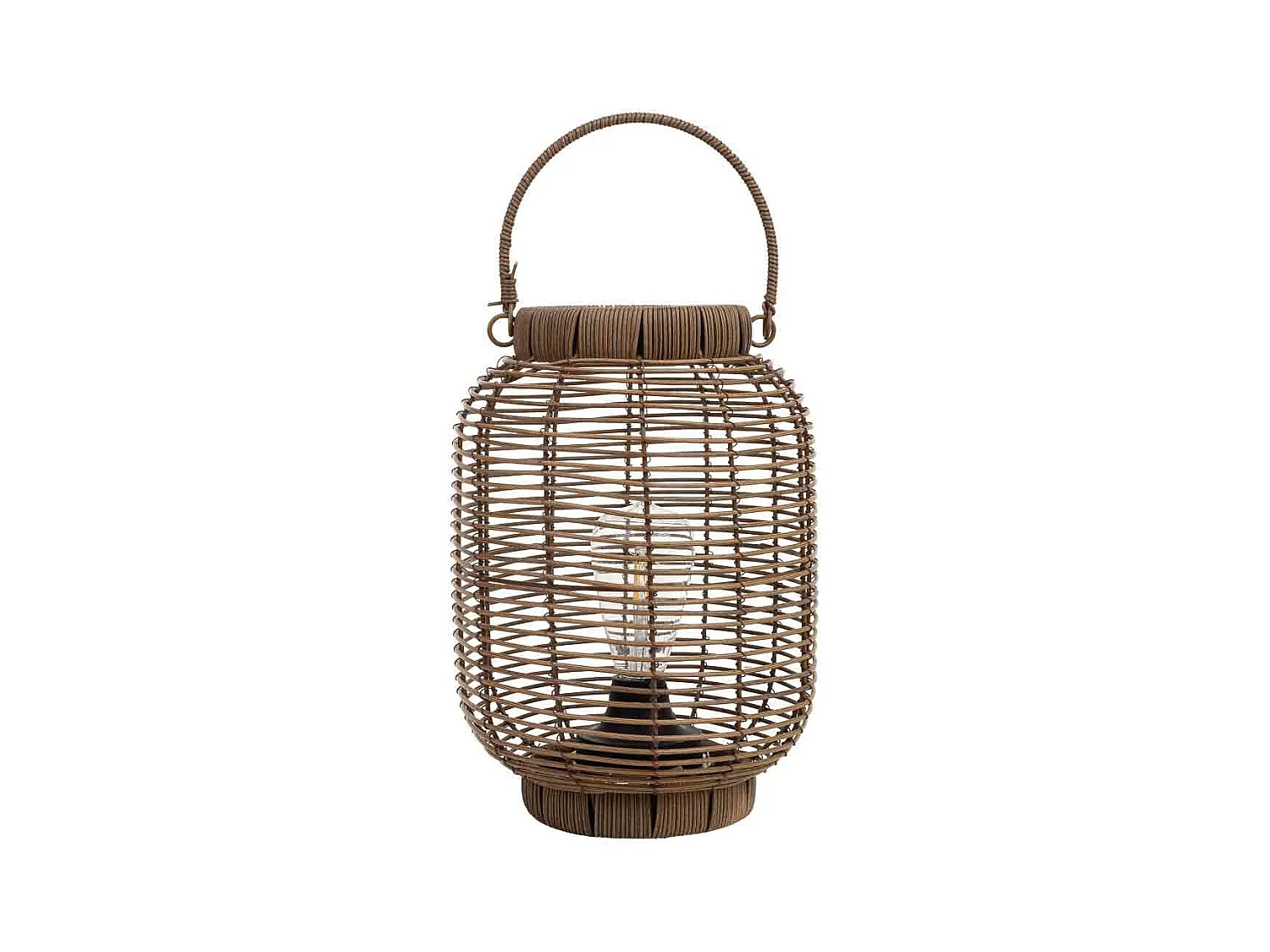Farol de metal y plástico con luz a pilas D22x30h cm