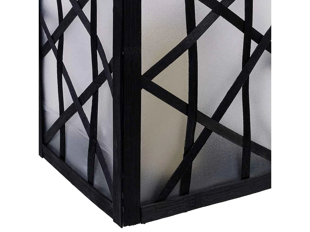 Lanterna em plástico e madeira com vela a pilhas D19,5x31,5/46h cm