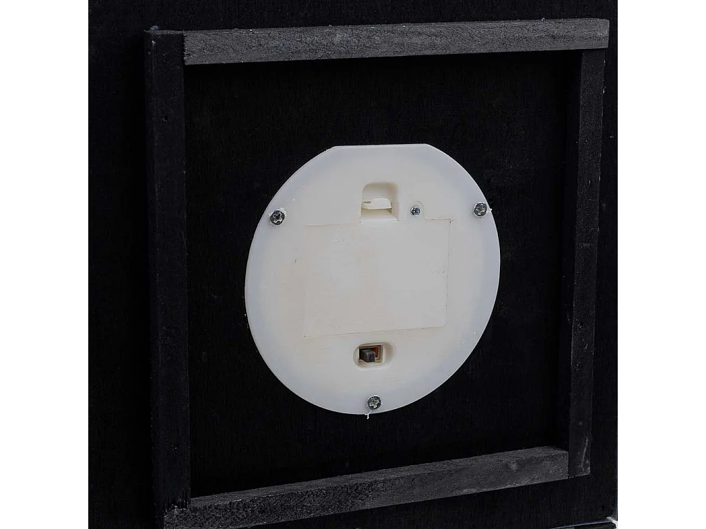 Laterne aus Kunststoff und Holz mit batteriebetriebener Kerze D19,5x31,5/46h cm