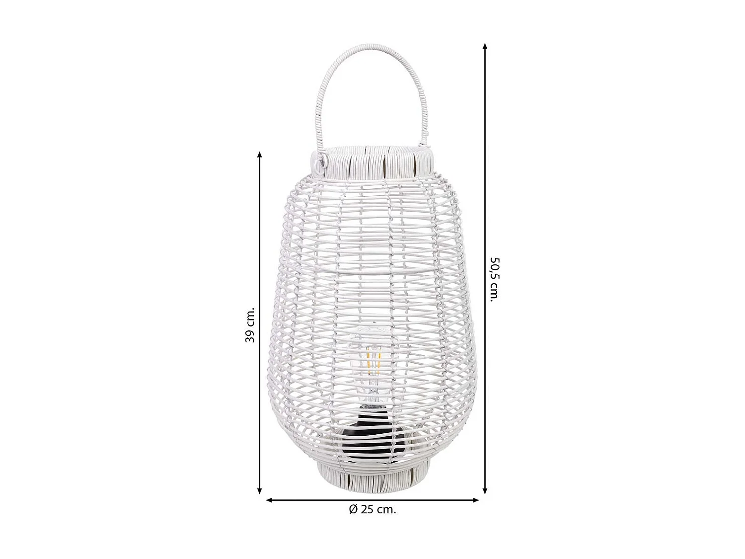 Laterne aus Metall und Kunststoff mit batteriebetriebenem Licht