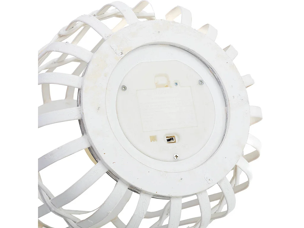 Farol de bambú con vela a pilas blanco D20x28h cm