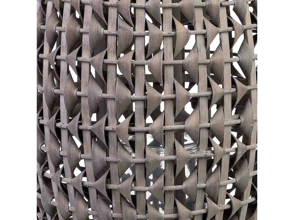 Lanterne en bambou et bois avec bougeoir en verre